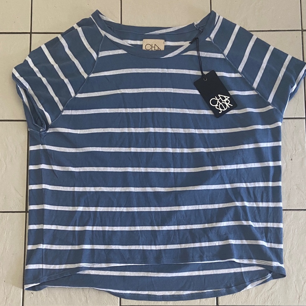 CHASER small Striped Blue and White Tee Shirt- NWT